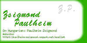 zsigmond paulheim business card